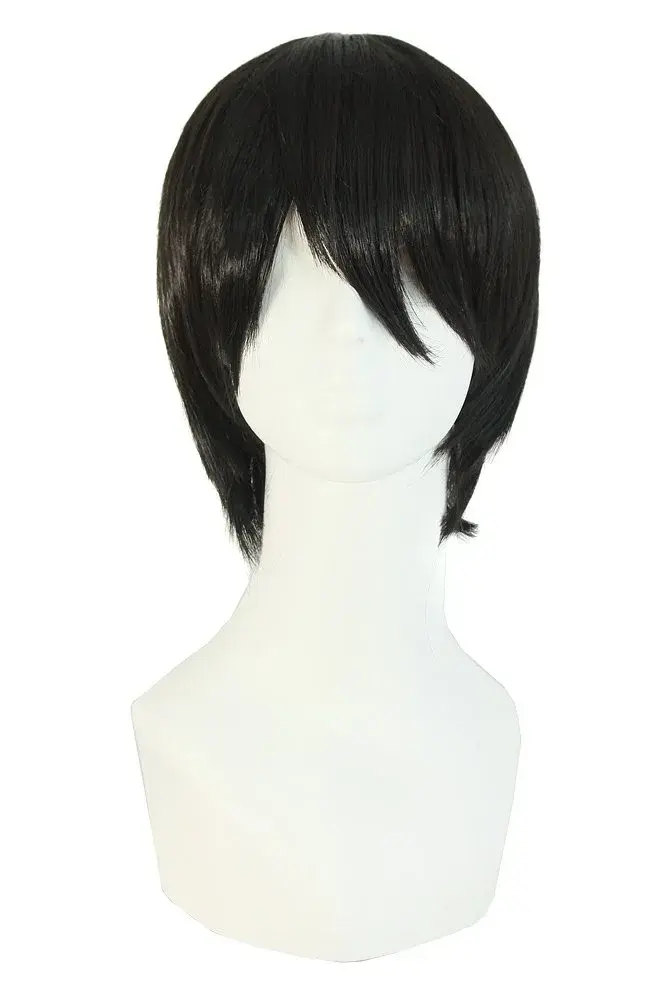 MapofBeauty Men's Short Straight Synthetic Wig Black | Heat Resistant 120℃ - main product image