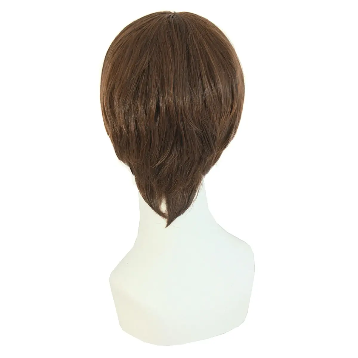 MapofBeauty Fashion Men's Short Straight Wig (Brown) 25cm (10 Inch) | Heat Resistant Synthetic Hair - view 3