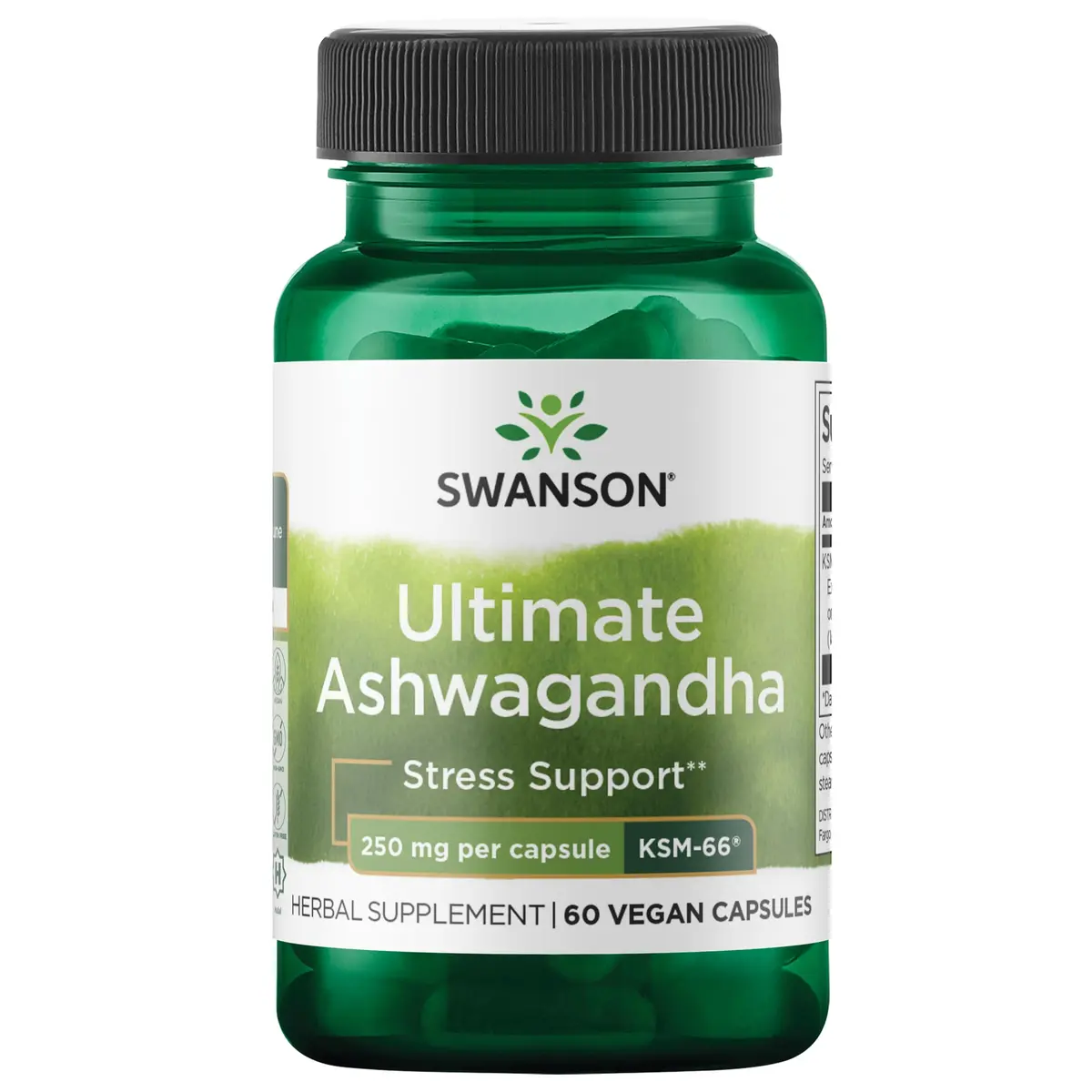 Swanson Ashwagandha KSM-66 250 mg | Herbal Stress Support Capsules - main product image