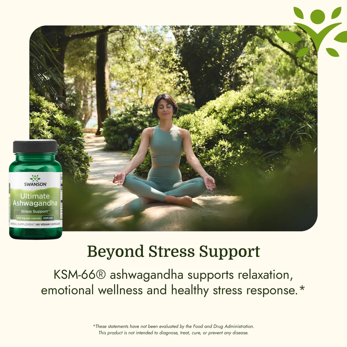 Swanson Ashwagandha KSM-66 250 mg | Herbal Stress Support Capsules - view 5