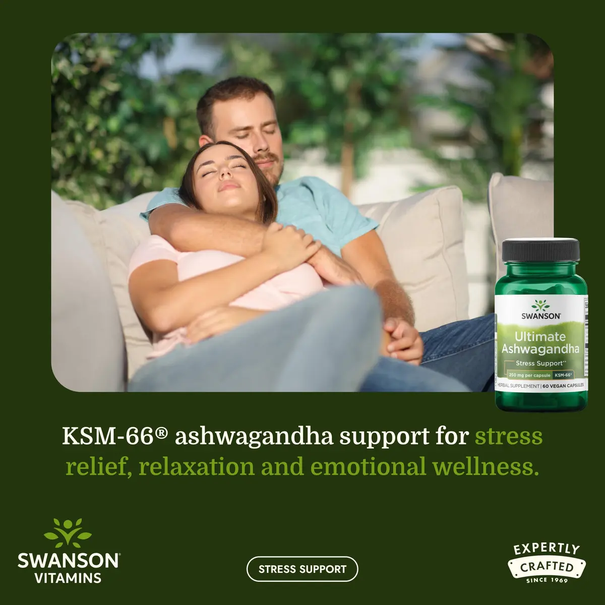 Swanson Ashwagandha KSM-66 250 mg | Herbal Stress Support Capsules - view 2
