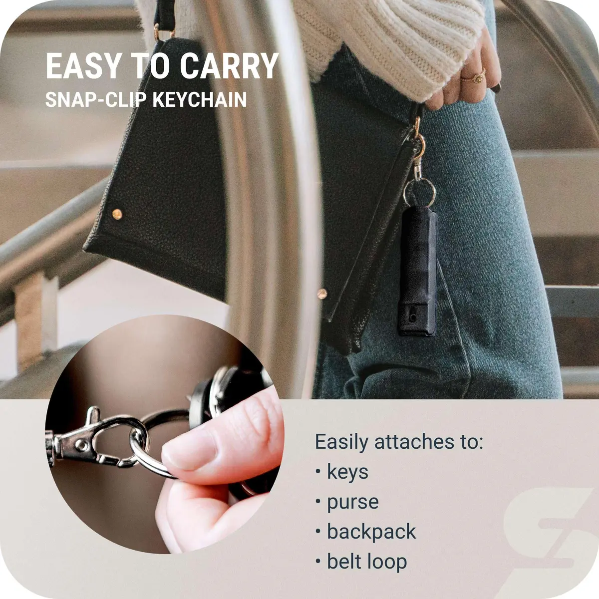 SABRE Pepper Gel Spray with Fast Flip-Top Safety & Snap‑Clip Keychain, 0.54 fl oz | Max Strength Self Defense Gel for India - view 5