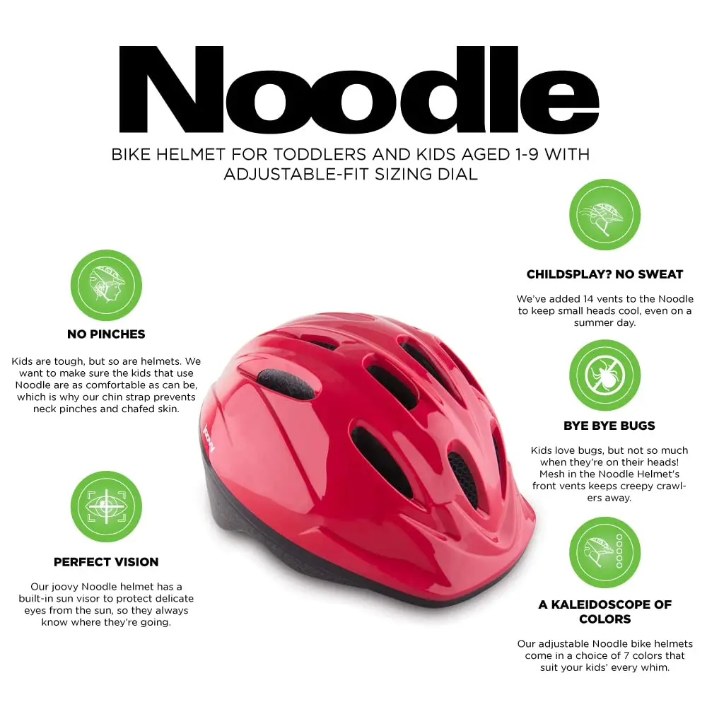 Joovy Noodle Multi-Sport Helmet XS-S | Adjustable Kids Bike Helmet with 14 Vents & Sun Visor - view 6