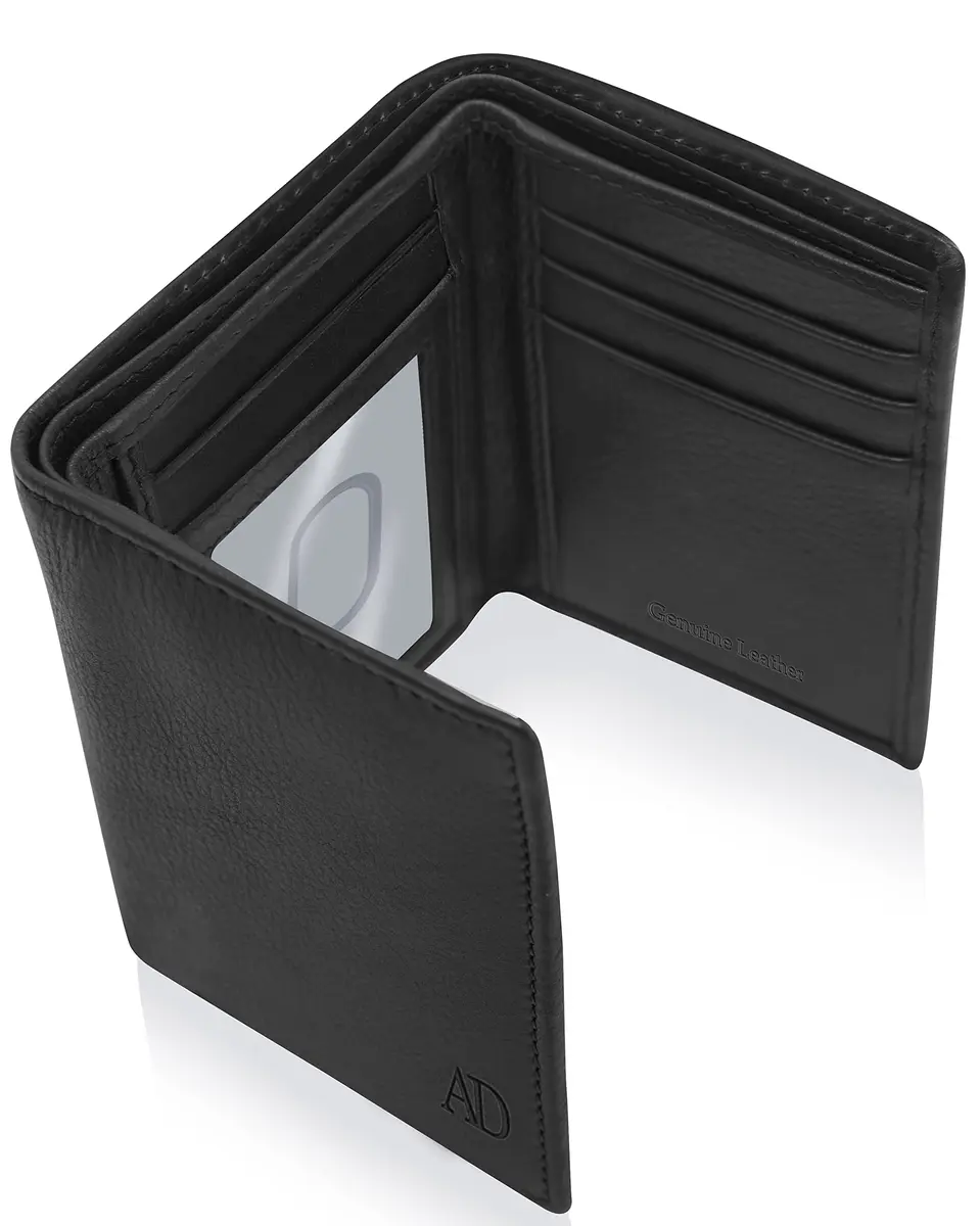 Access Denied Genuine Leather Wallets For Men - Trifold RFID Blocking Black | Classic & Secure (70-120 chars) - main product image