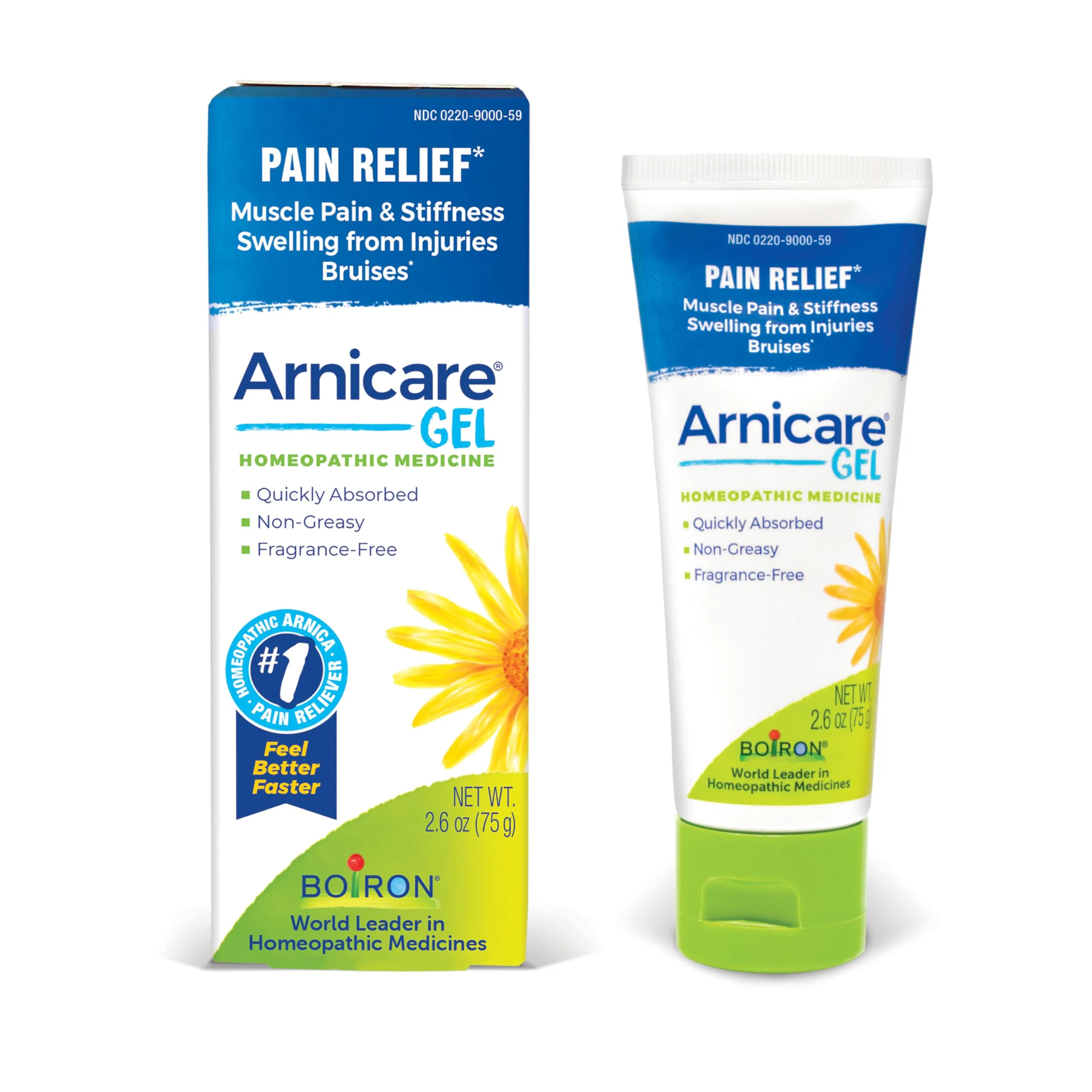 Boiron Arnicare Gel for Joint Pain, Muscle Pain, Soreness, and Swelling from Bruises or Injury, Non-greasy, Fragrance-Free, 2.6 oz - main product image
