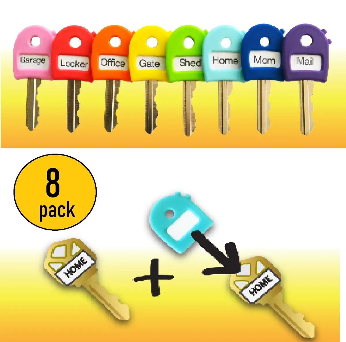LABEL-LABEL-KEY-CAPS Stretchy Key Cap Covers 8 Pack Multicolor | Soft, Good Grip for Most Keys - view 7