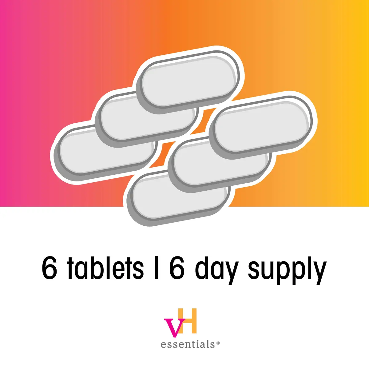 vH essentials Vaginal Odor Treatment, 6 Tablet Suppositories | pH Balanced, Fast-Acting, No-Mess - view 5