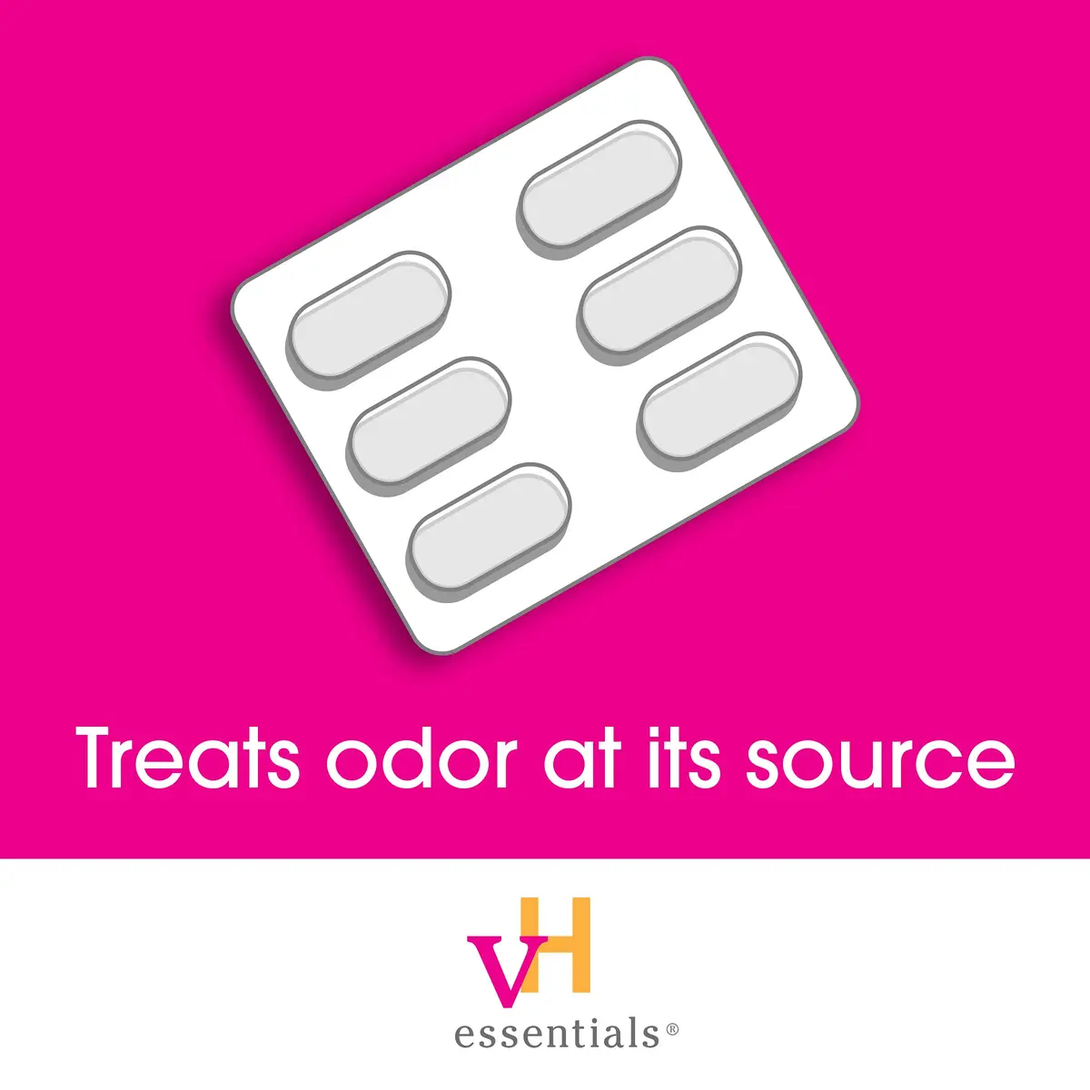vH essentials Vaginal Odor Treatment, 6 Tablet Suppositories | pH Balanced, Fast-Acting, No-Mess - view 9