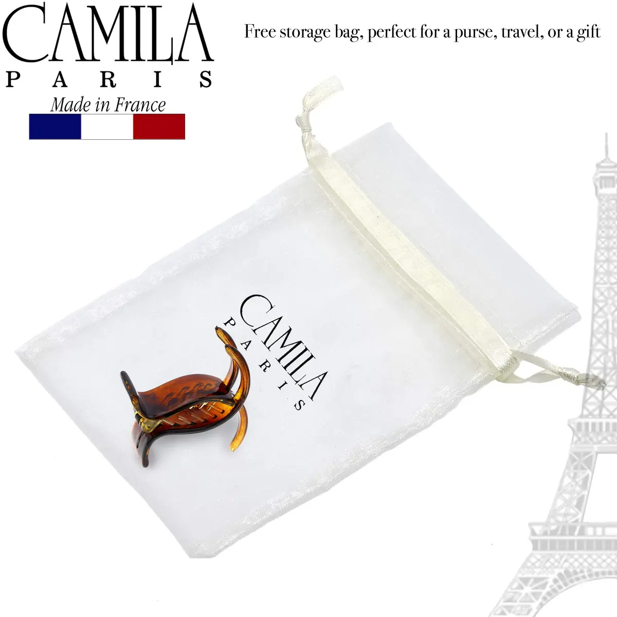 Camila Paris NV06 French Hair Clip 2 inch Brown | Strong Hold No Slip Grip - view 6