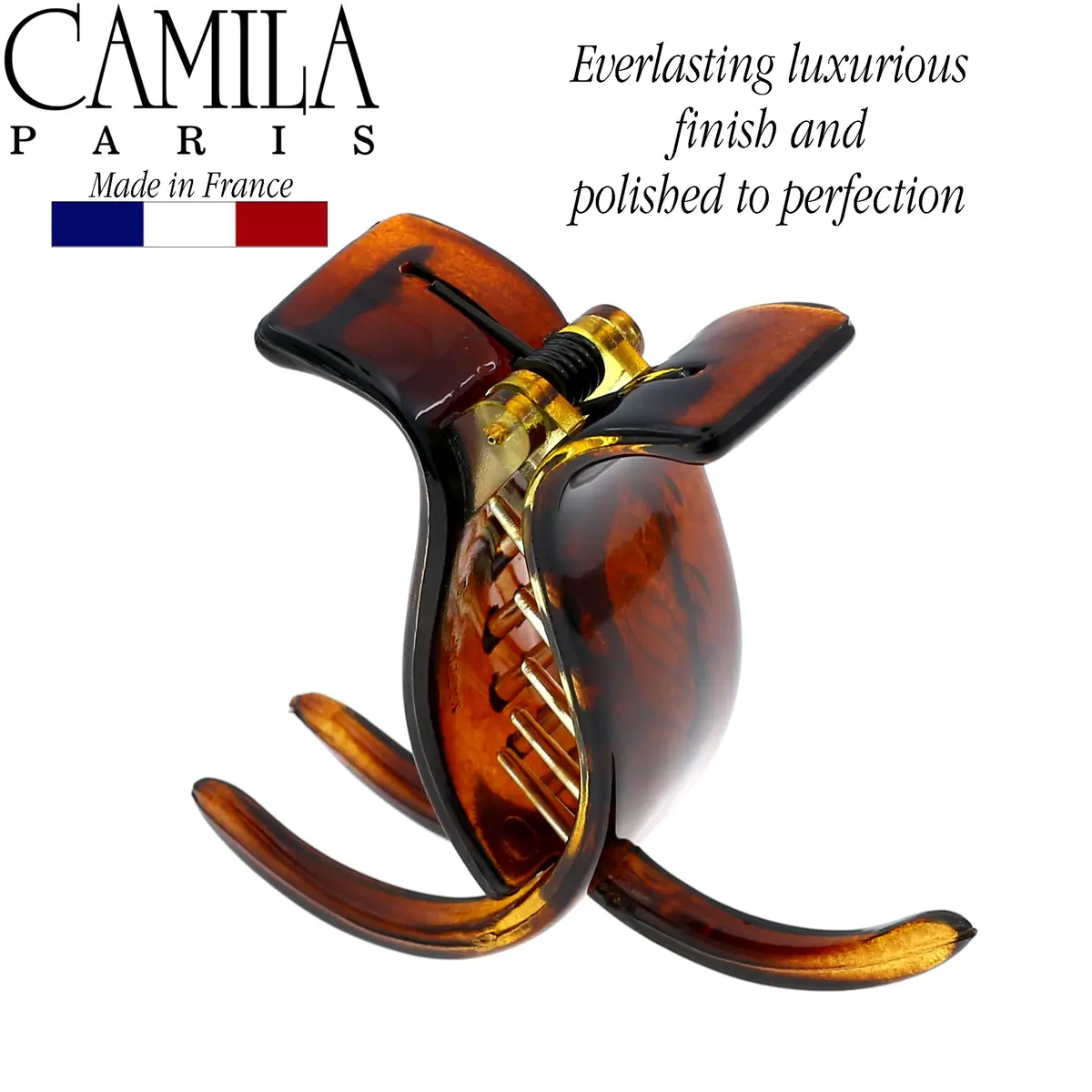Camila Paris NV06 French Hair Clip 2 inch Brown | Strong Hold No Slip Grip - view 4