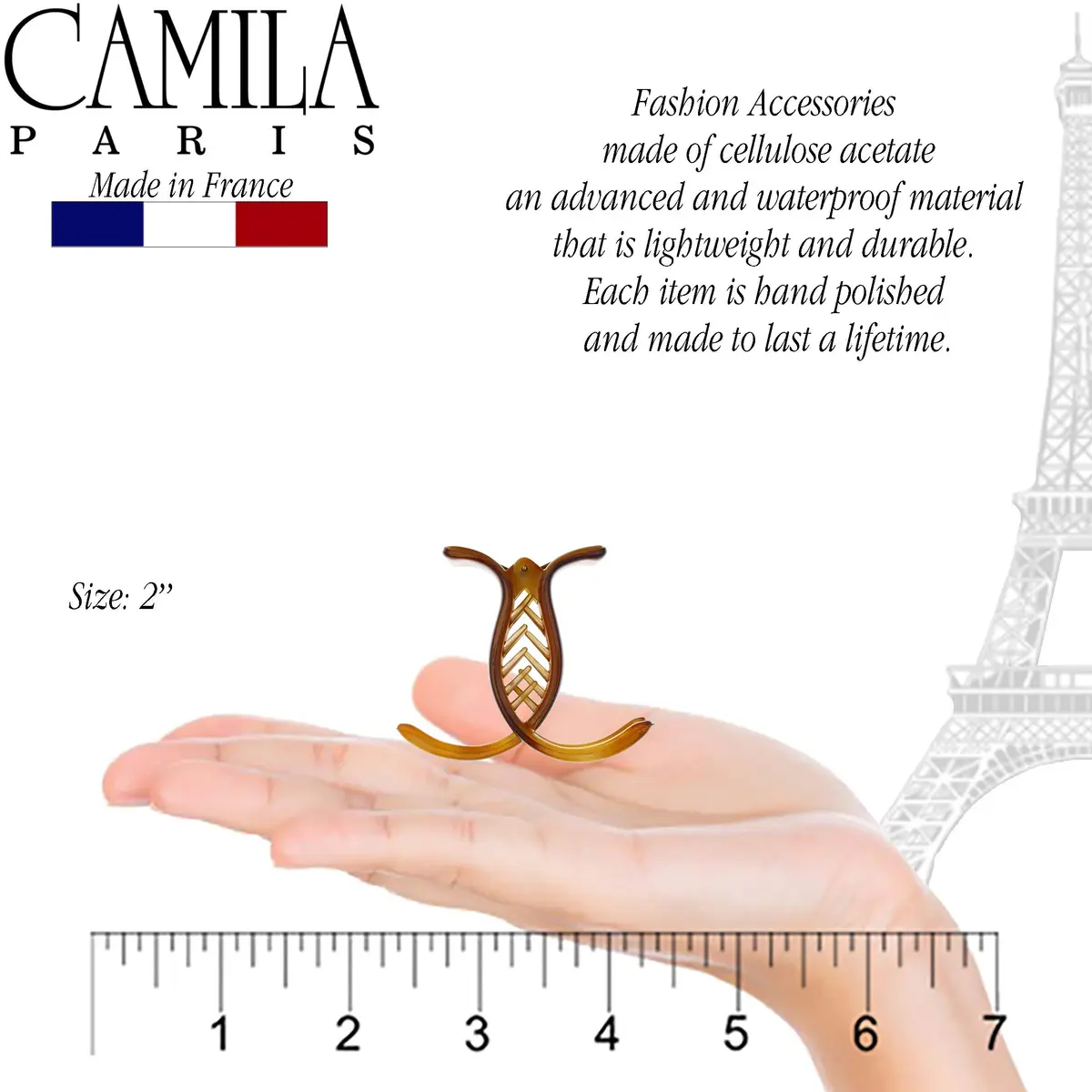 Camila Paris NV05 French Hair Clip for Women, Coffee 2 inch | Strong Hold No Slip Grip - view 3