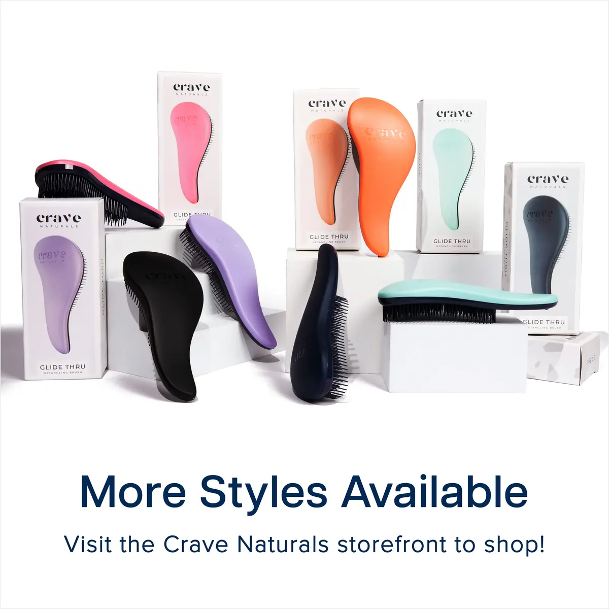 Crave Naturals Glide Thru Detangling Brush Black | Gentle Bristles for Wet & Dry Hair - view 8