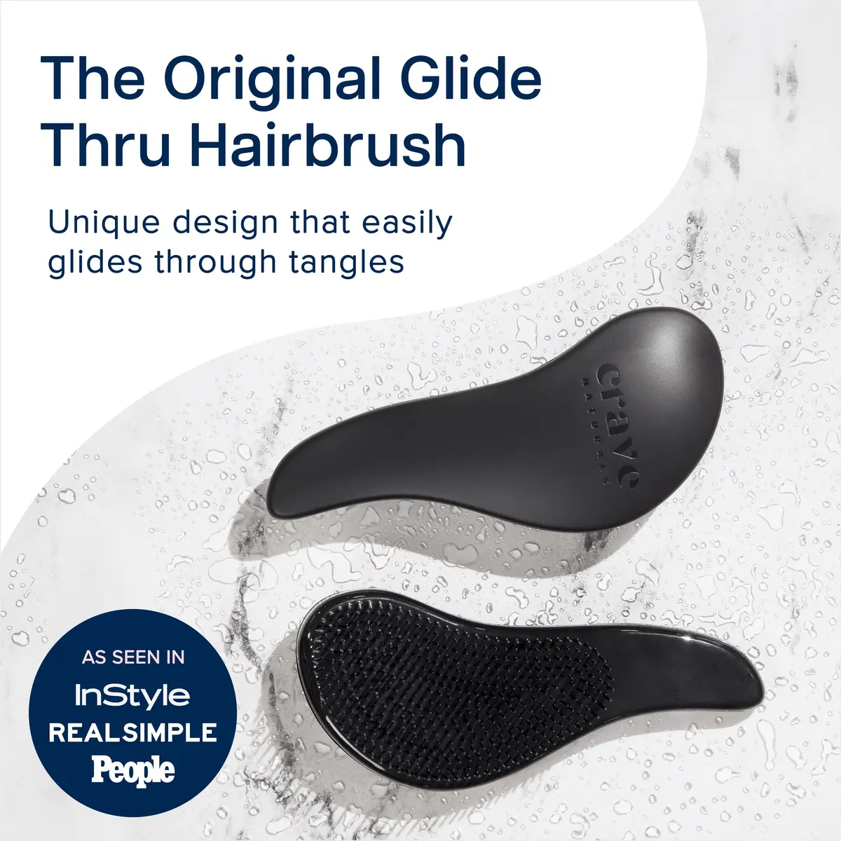 Crave Naturals Glide Thru Detangling Brush Black | Gentle Bristles for Wet & Dry Hair - view 2