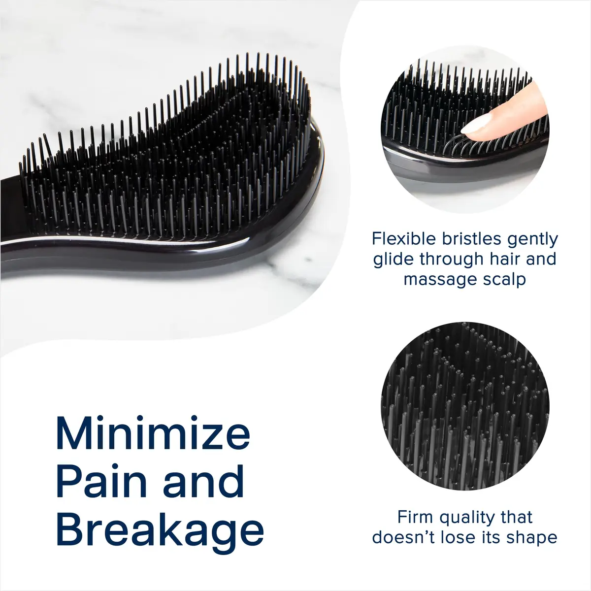Crave Naturals Glide Thru Detangling Brush Black | Gentle Bristles for Wet & Dry Hair - view 3