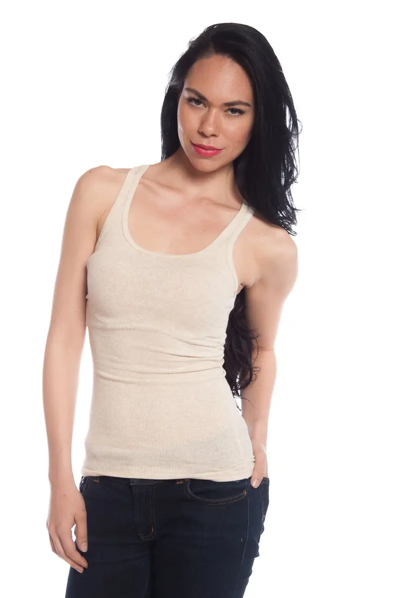 Zenana Women's Basic Ribbed Tank Top Small Black & H Beige | Slim Fit, Cotton-Spandex Blend - view 5