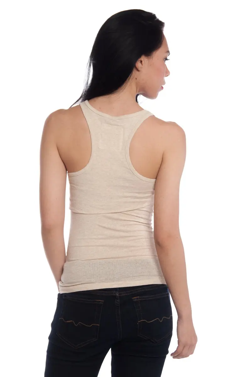 Zenana Women's Basic Ribbed Tank Top Small Black & H Beige | Slim Fit, Cotton-Spandex Blend - view 7