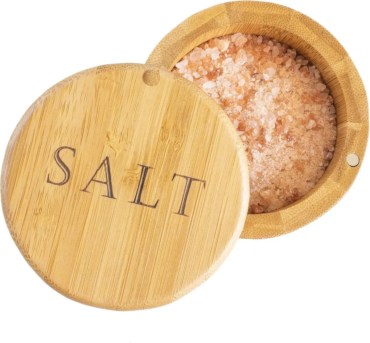 Totally Bamboo Salt Cellar with Swivel Lid & Magnetic Closure, 6 oz (177 ml) | Countertop Spice Container for Kitchen - main product image