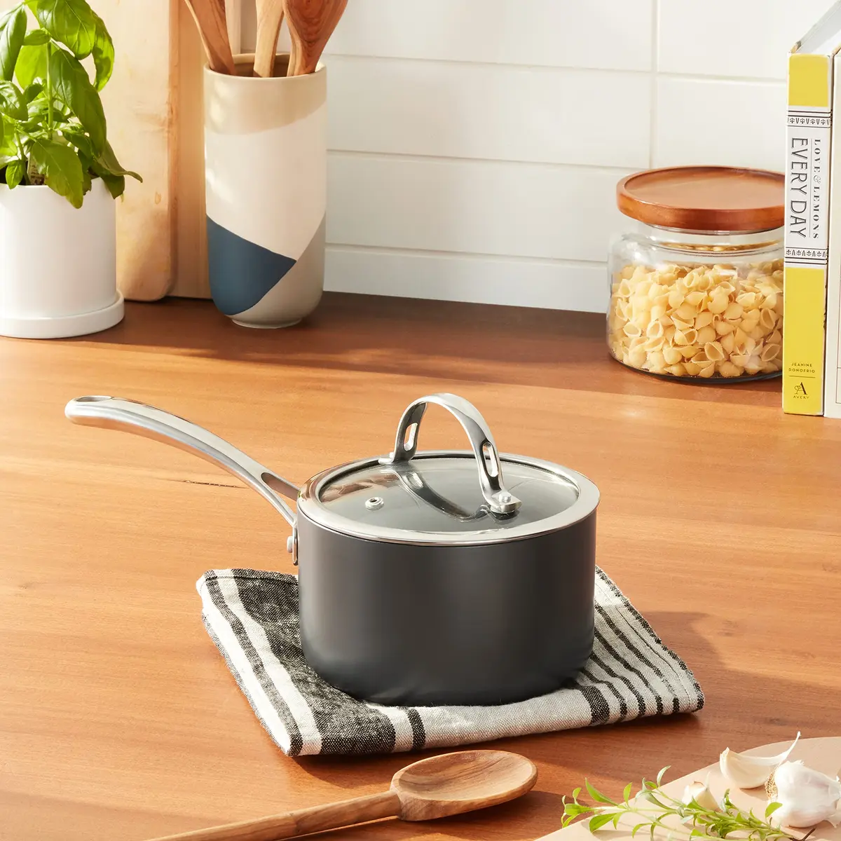 Cooks Standard 2-Quart Hard Anodized Nonstick Saucepan with Glass Lid | Durable, Even Heat, Easy Clean (70-120 chars) - view 2