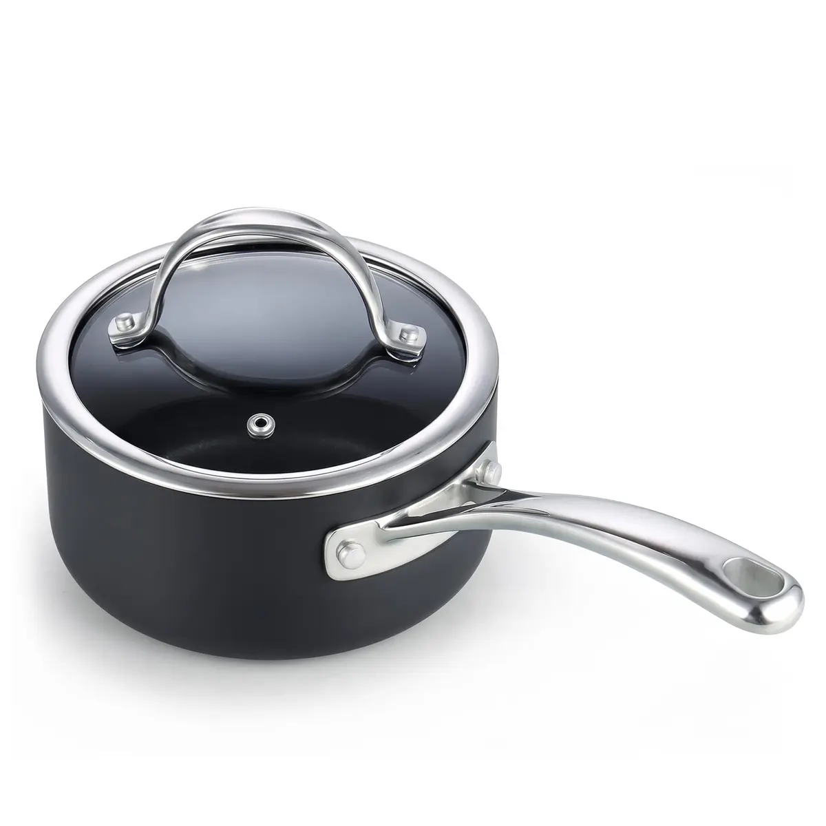 Cooks Standard 1-Quart Hard Anodized Nonstick Saucepan with Glass Lid | Even Heat, Durable Aluminum, Oven Safe to 450°F - main product image