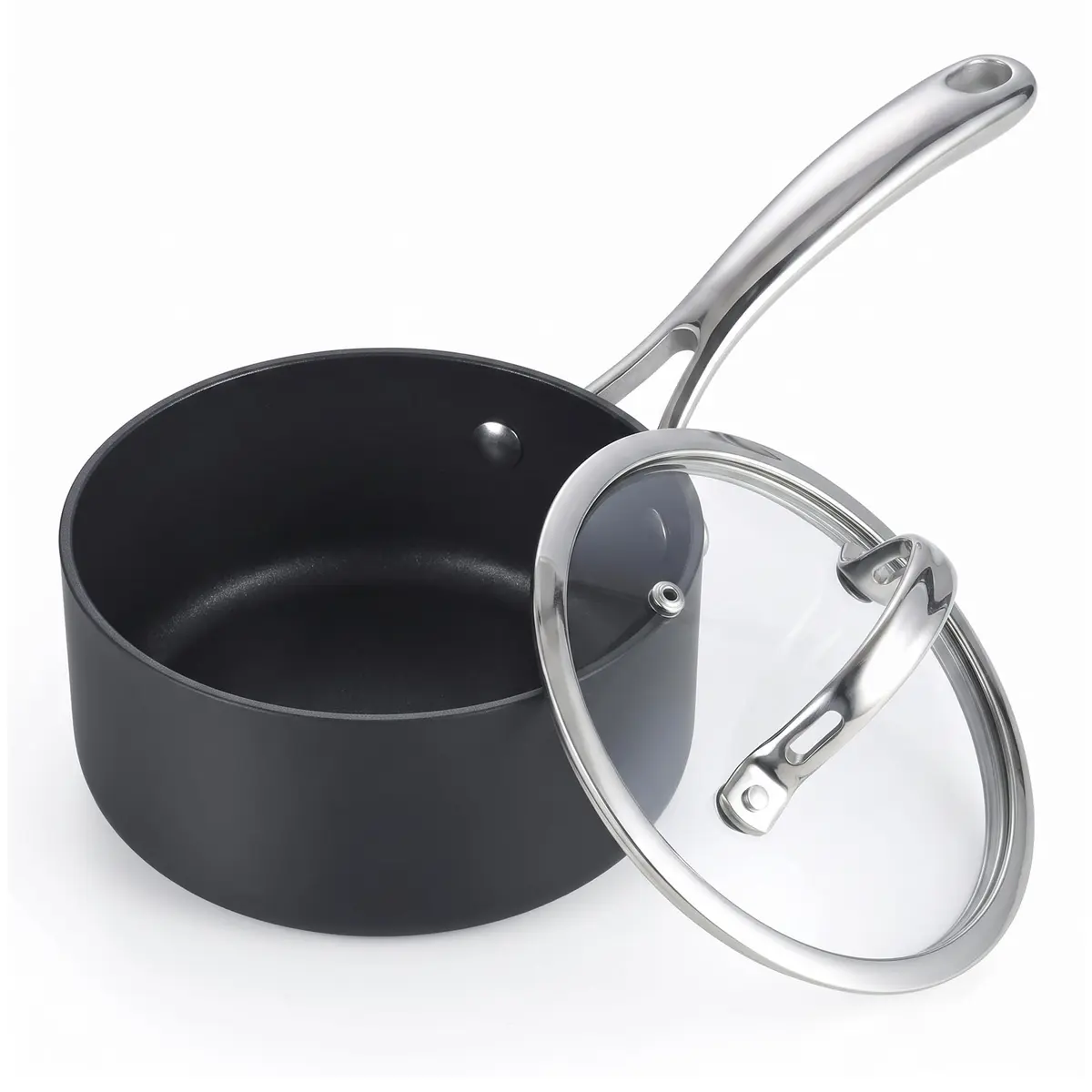 Cooks Standard 1-Quart Hard Anodized Nonstick Saucepan with Glass Lid | Even Heat, Durable Aluminum, Oven Safe to 450°F - view 8