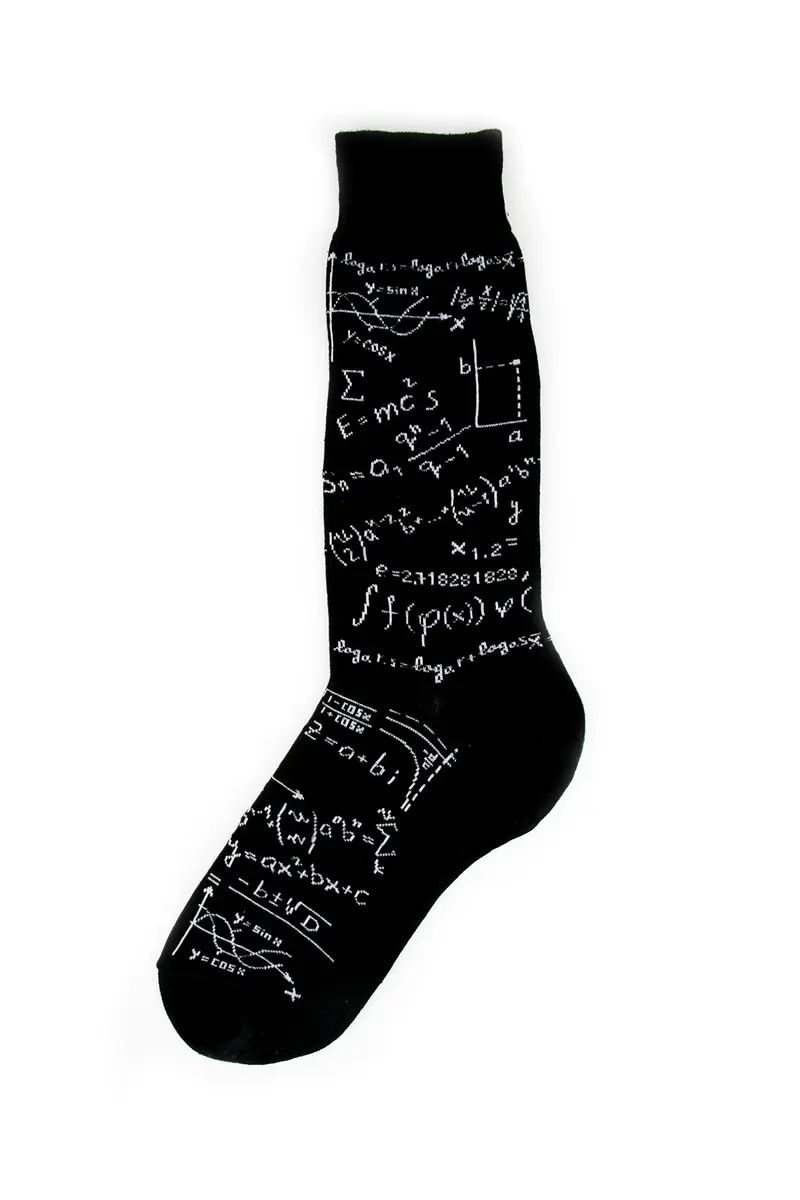 Foot Traffic Men's Education-Themed Socks, Math Genius (Size 7-12) | Fun, Comfortable & Unique - main product image