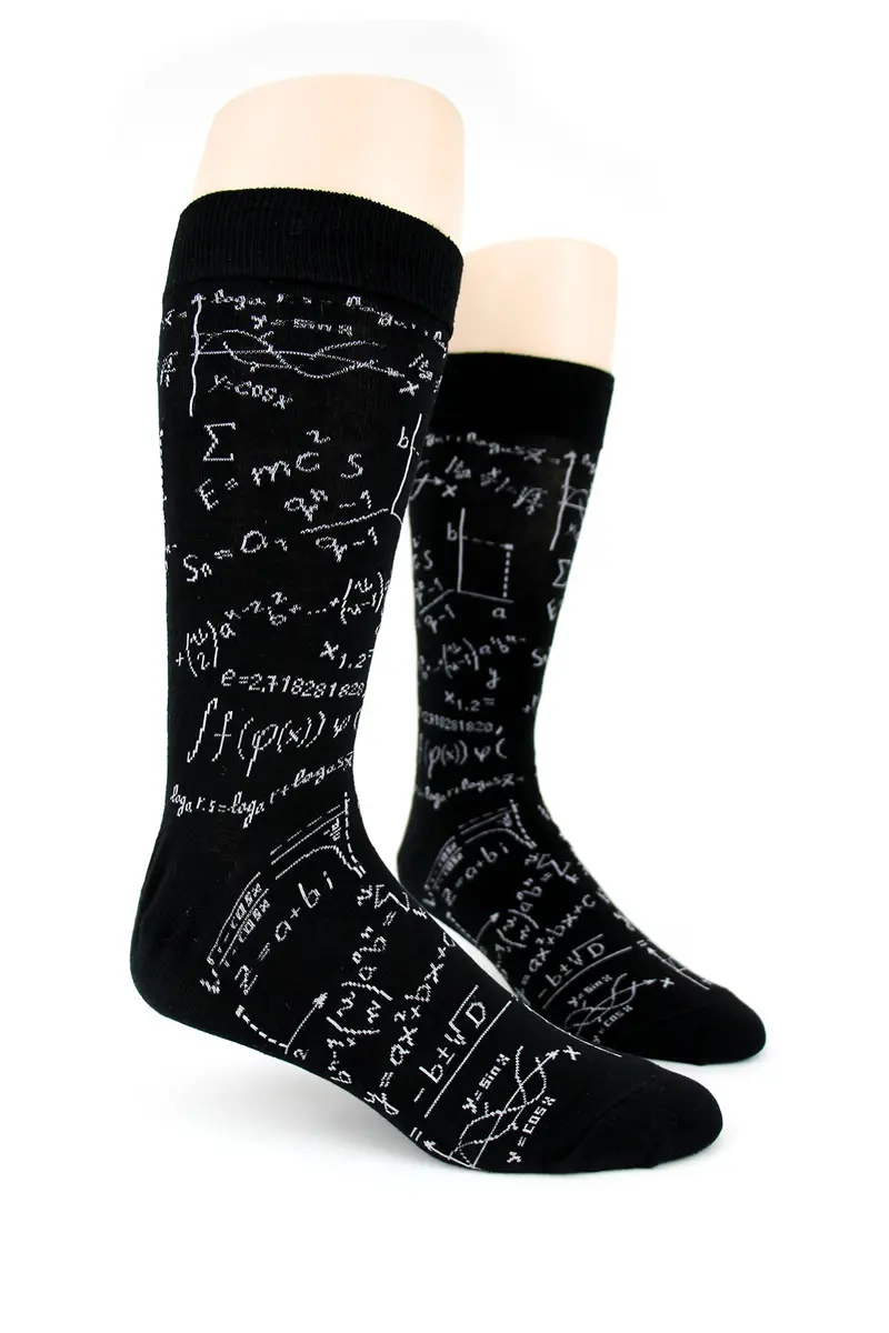 Foot Traffic Men's Education-Themed Socks, Math Genius (Size 7-12) | Fun, Comfortable & Unique - view 2