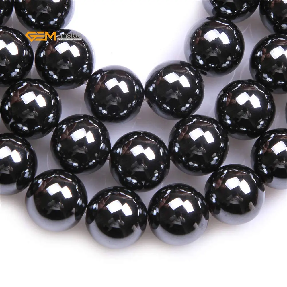 GEM-INSIDE Natural Black Hematite Gemstone Beads 14mm Round for Jewelry Making | Authentic USA Import - view 3