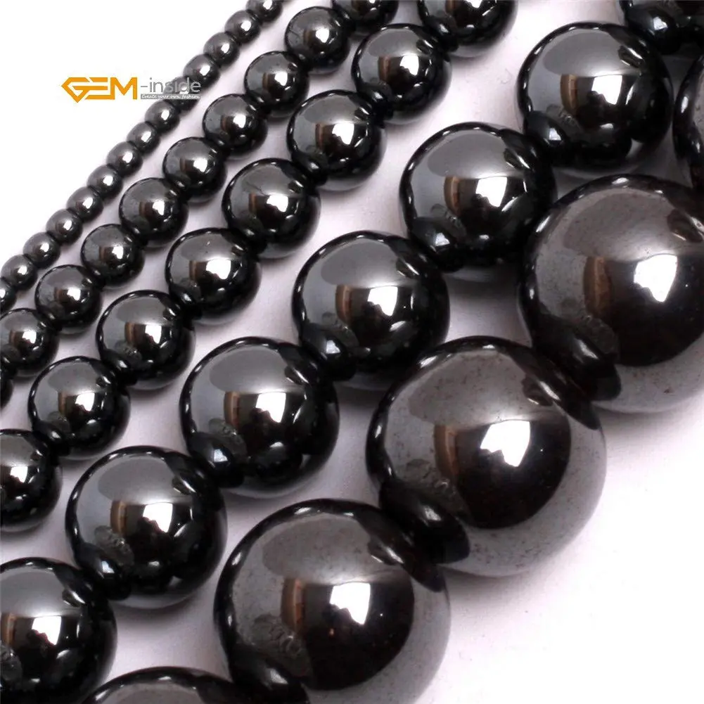 GEM-INSIDE Natural Black Hematite Gemstone Beads 6mm Round for Jewelry Making | Authentic USA Import - view 5