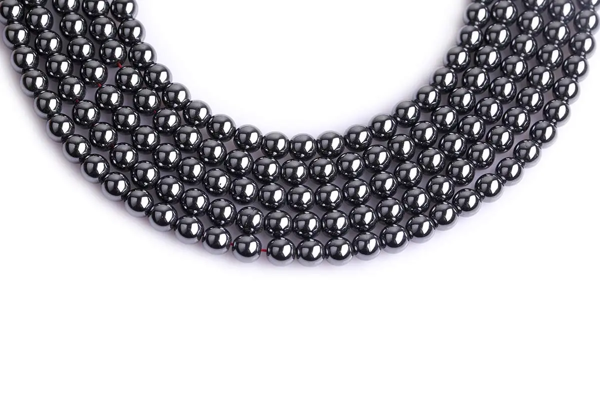 GEM-INSIDE Natural Black Hematite Gemstone Beads 6mm Round for Jewelry Making | Authentic USA Import - view 3