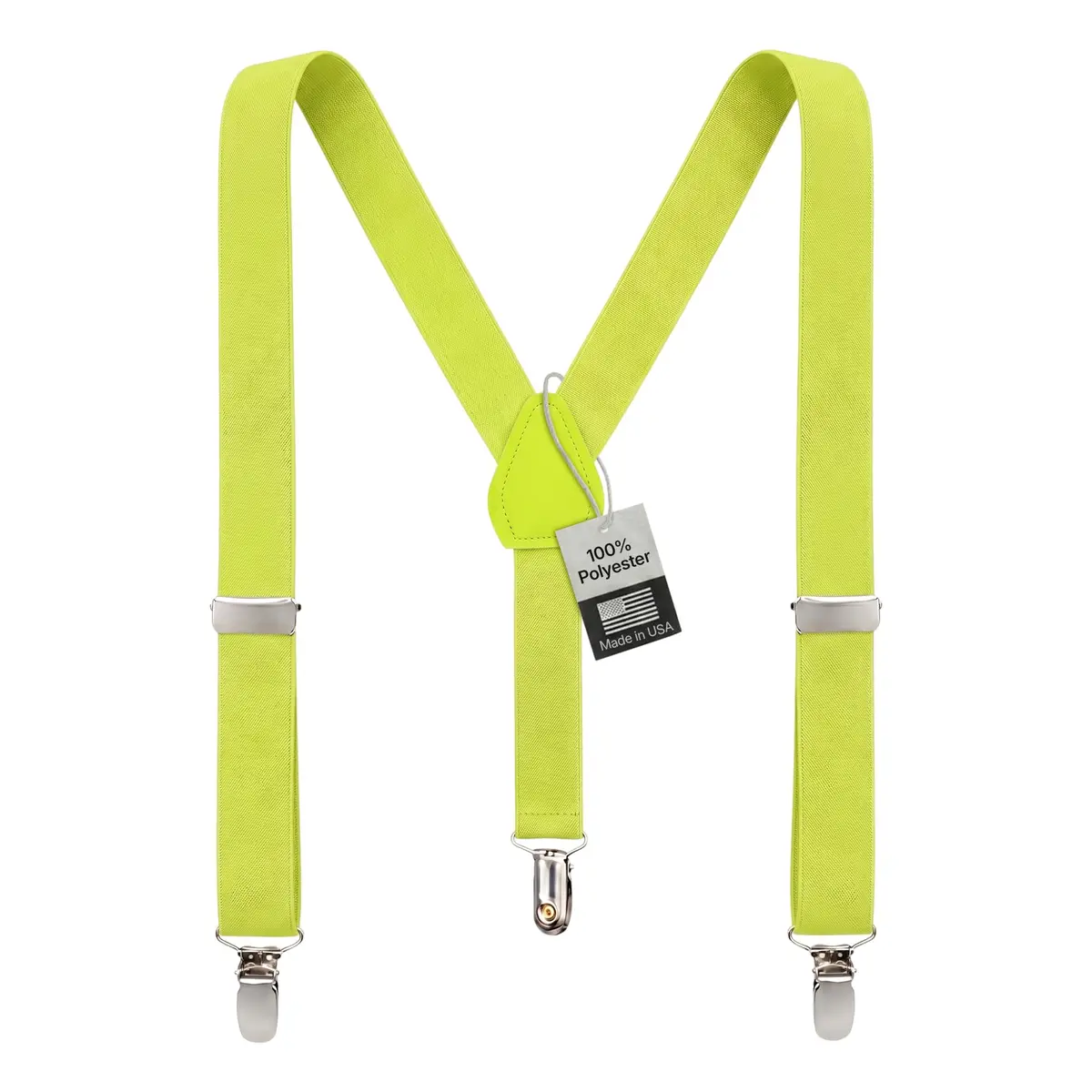 HOLD'EM Suspenders for Kids - 1 Inch Suspender Perfect for Tuxedo- Lemon Yellow (22") | Durable Elastic & Leather - main product image