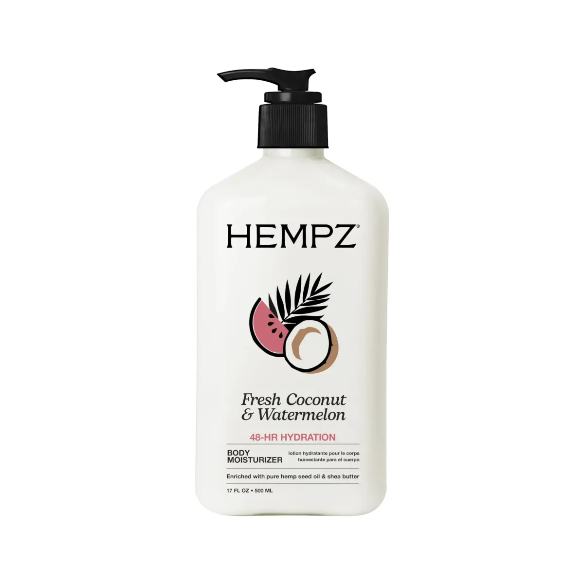 Hempz Fresh Coconut & Watermelon Daily Moisturizing Cream 500ml (17 Fl Oz) | Hydrating Body Lotion with Shea Butter - main product image