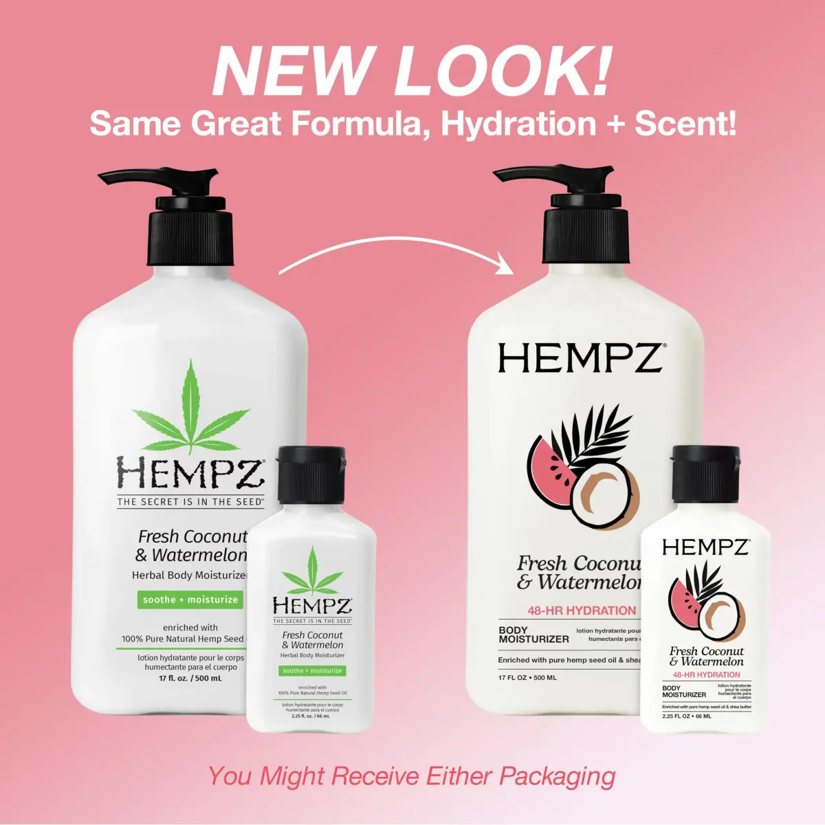 Hempz Fresh Coconut & Watermelon Daily Moisturizing Cream 500ml (17 Fl Oz) | Hydrating Body Lotion with Shea Butter - view 2