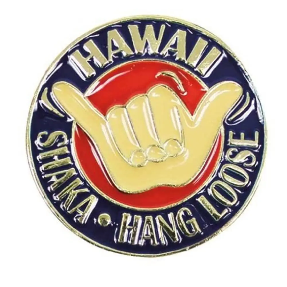 The Islander Group Hawaiian Lapel or Hat Pin Shaka Red, Blue | Unisex Hawaiian Souvenir Pin, 1 Inch - main product image