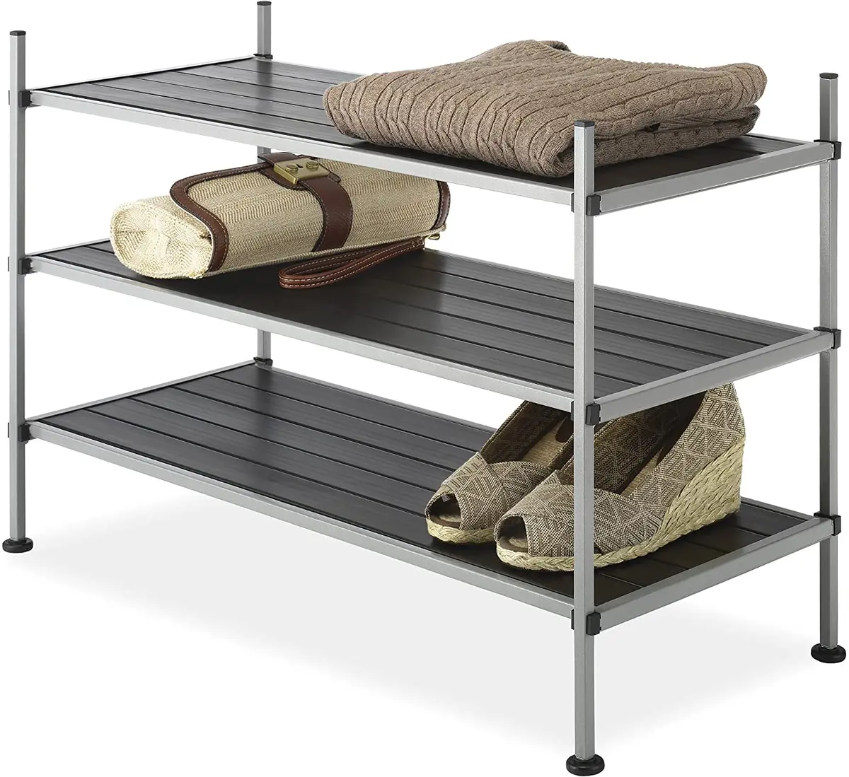 Whitmor 3 Tier Closet Storage Shelves | Shoe Rack & Home Organizer for Small Spaces - main product image
