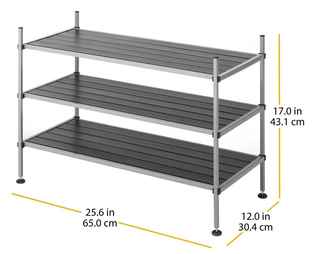 Whitmor 3 Tier Closet Storage Shelves | Shoe Rack & Home Organizer for Small Spaces - view 6