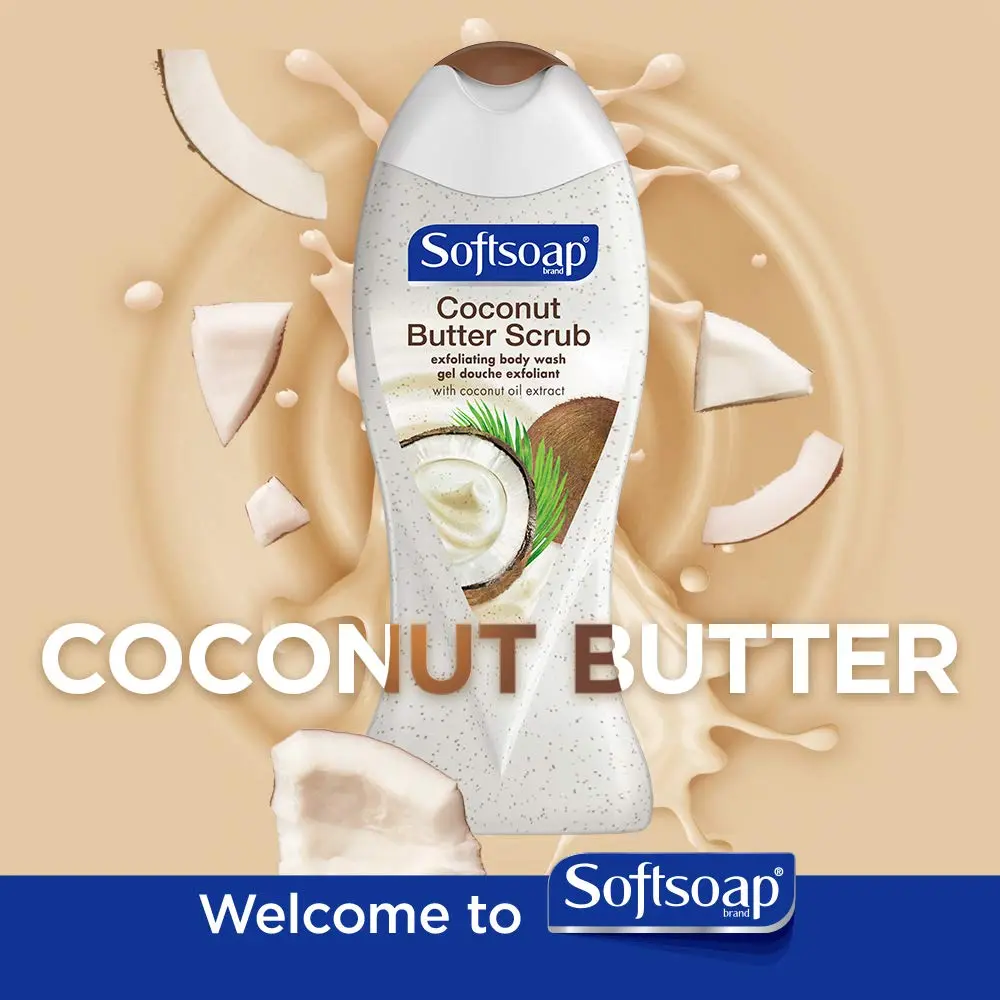 Softsoap Body Butter Coconut Scrub 15 Fl Oz (Pack of 2) | Gentle Daily Exfoliation with Tropical Scent - view 2