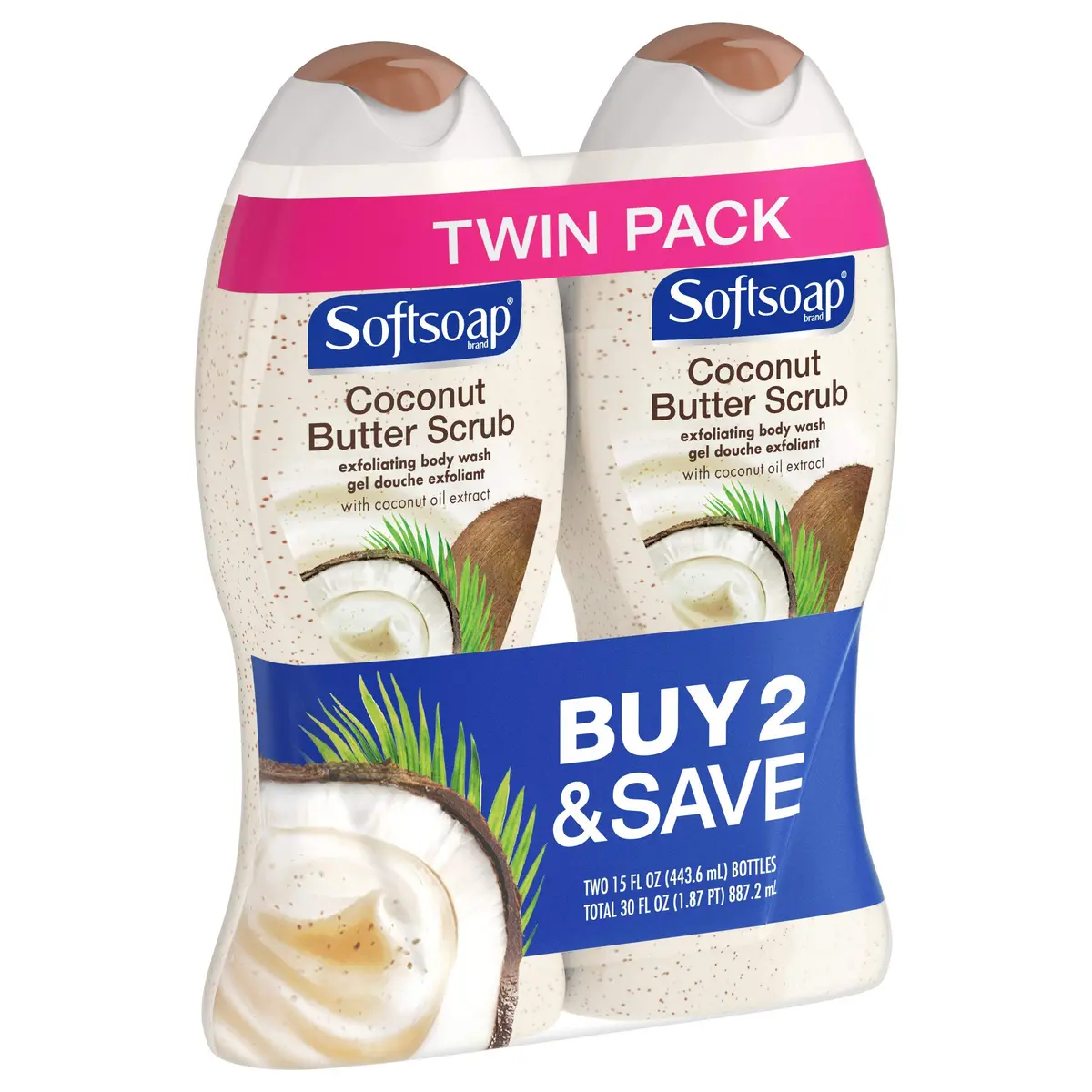 Softsoap Body Butter Coconut Scrub 15 Fl Oz (Pack of 2) | Gentle Daily Exfoliation with Tropical Scent - view 4