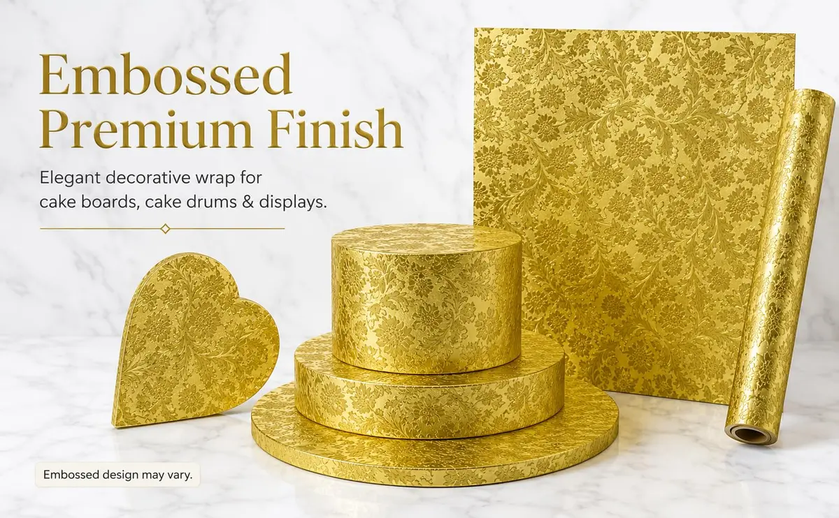 Oasis Supply Florist Foil Roll, Gold | Embossed Design, 20" x 50' | Wrap for Cake & Floral - view 5