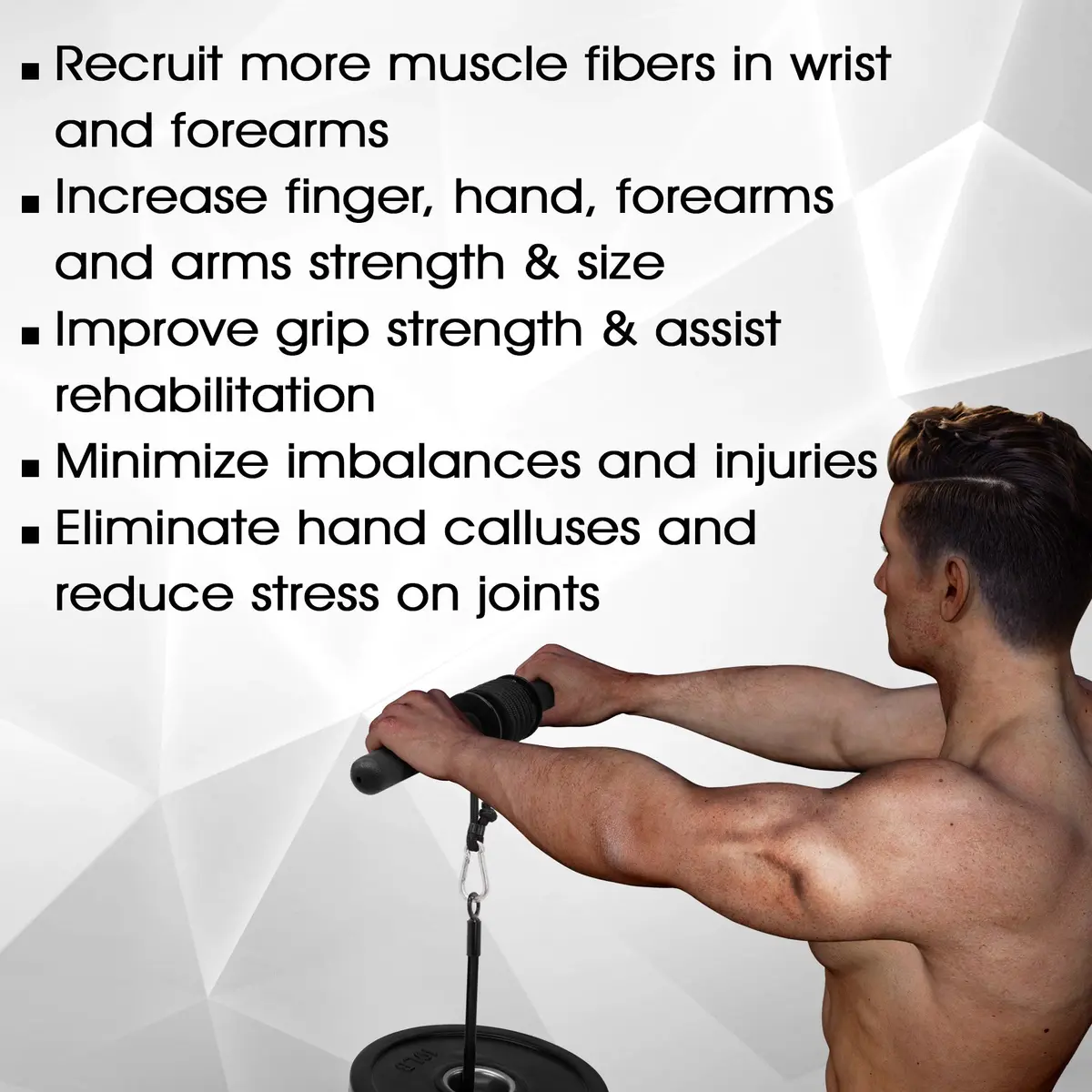 Yes4All Wrist and Forearm Blaster with Standard Weight Plate Compatibility | 0.68 kg (1.5 lb) Black - view 4