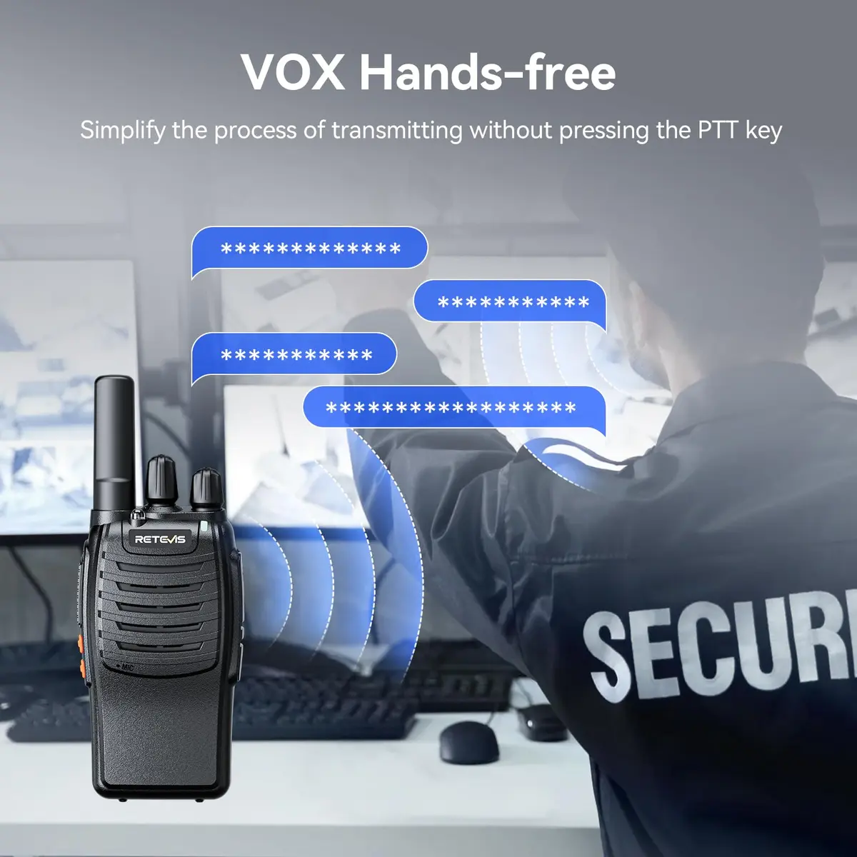 Retevis H-777 Walkie Talkies with Mic for Adults | Long Range 2 Way Radios, 16 Channels, Emergency Alarm, VOX Hands-Free, 10 Pack - view 9
