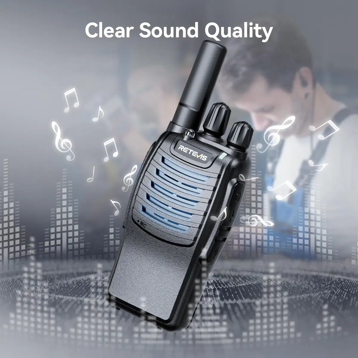 Retevis H-777 Walkie Talkies with Mic for Adults | Long Range 2 Way Radios, 16 Channels, Emergency Alarm, VOX Hands-Free, 10 Pack - view 4