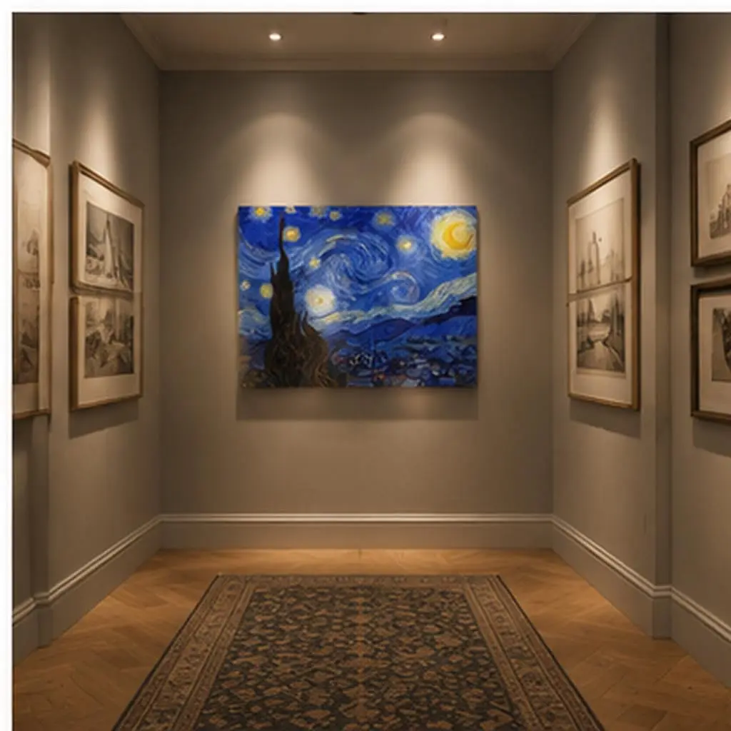 Wieco Art Classic Abstract Giclee Canvas Prints Wall Art for Living Room Home Office Decor Large Starry Night by Van Gogh Famous Artwork Modern Landscape - view 3