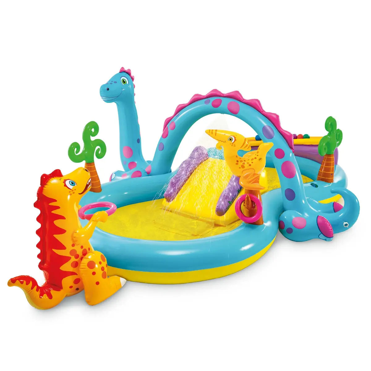 Intex Dinoland Inflatable Swim Center & Kiddie Pool 131" x 90" x 44" | Fun Water Park for Outdoor Play - main product image