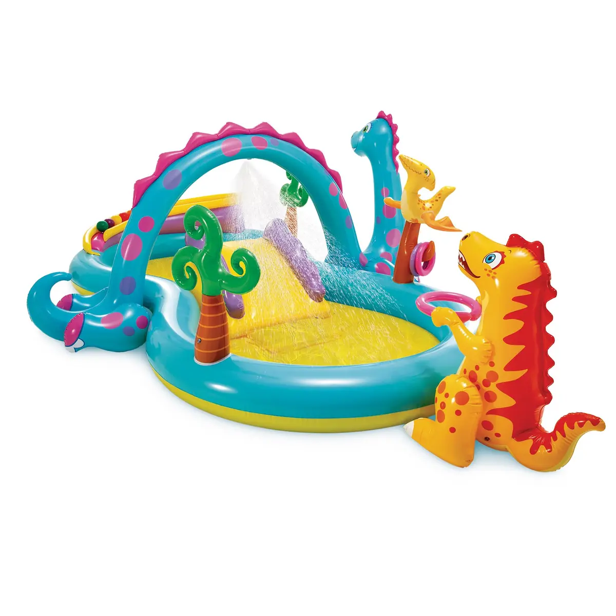 Intex Dinoland Inflatable Swim Center & Kiddie Pool 131" x 90" x 44" | Fun Water Park for Outdoor Play - view 9