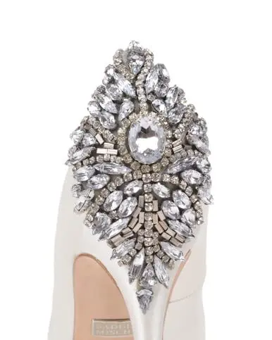 Badgley Mischka Kiara Platform Pump, White, 8.5 M US | Elegant open toe evening footwear - view 9