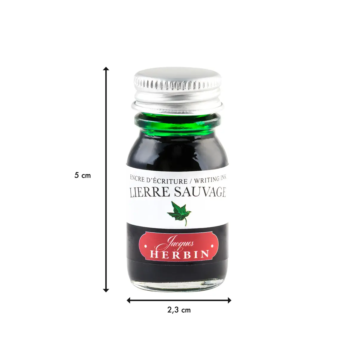 Jacques Herbin Fountain Pen Ink - Lierre Sauvage Green 10ml (0.3 fl oz) | Smooth Flow, Fast Drying - view 2