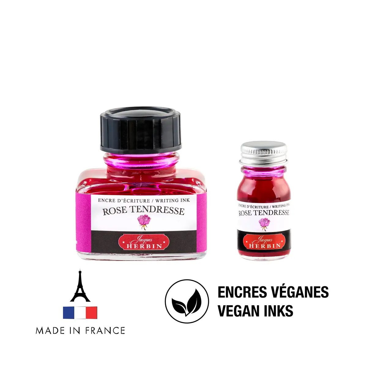 Jacques Herbin Traditional Bottled Ink Tender Rose 10ml (0.3 fl oz) | Smooth Flow, Fast Drying - view 5