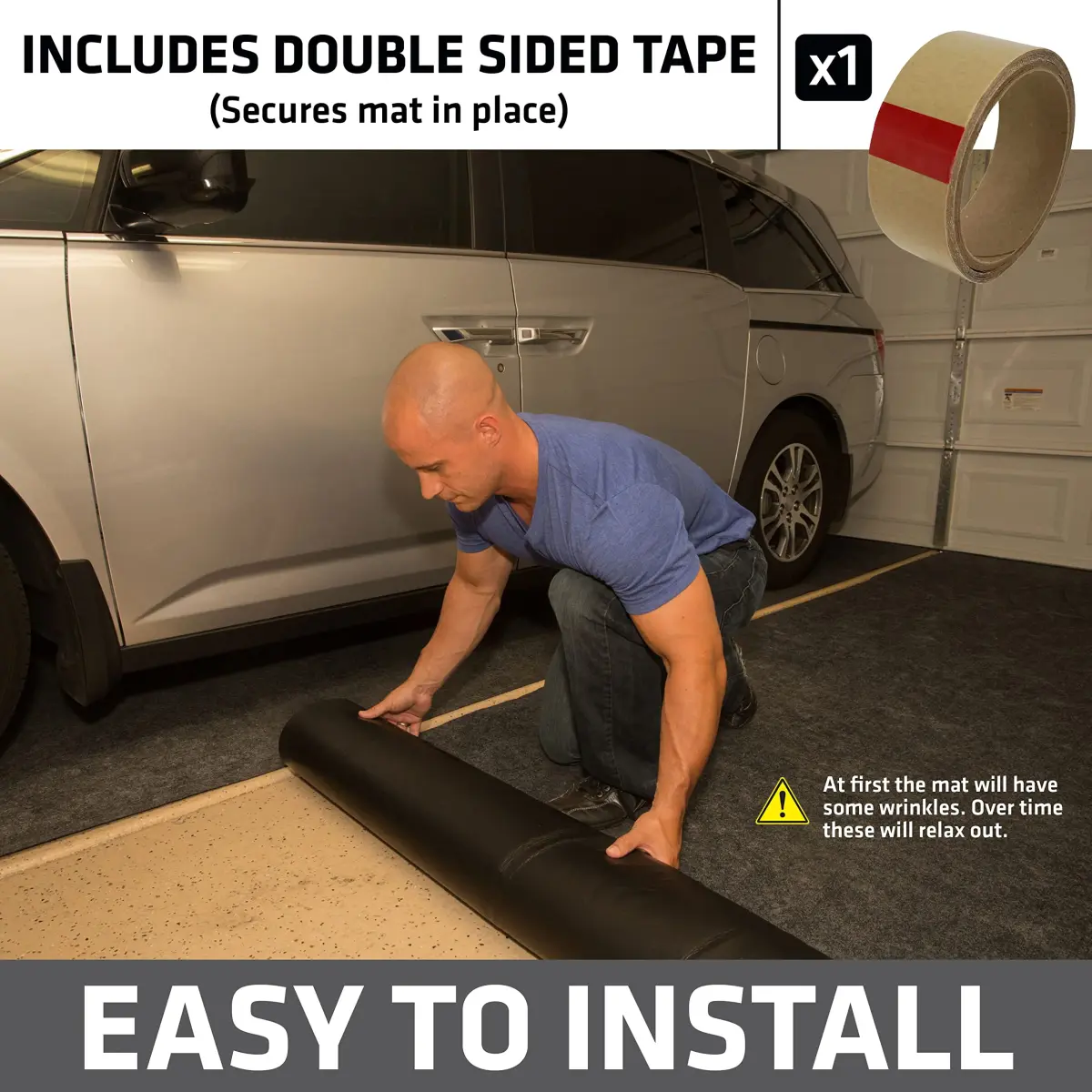 Drymate XL Charcoal Oil Spill Mat 7'4" x 20' (Rectangular) | Premium Absorbent Garage Floor Protection - view 4