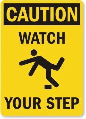 SmartSign Caution Watch Your Step Label 35.56cm x 25.4cm (14" x 10") | Durable Laminated Vinyl for Safety - view 2