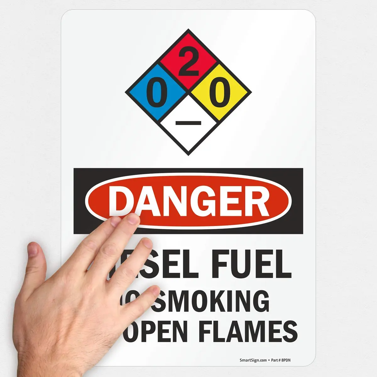 SmartSign Danger Diesel Fuel No Smoking No Open Flames NFPA Label 35cm x 25cm | Safety Warning Sign for Industrial Use - view 3